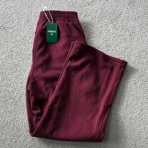 HALARA Women's Wide Leg Pants in Burgundy